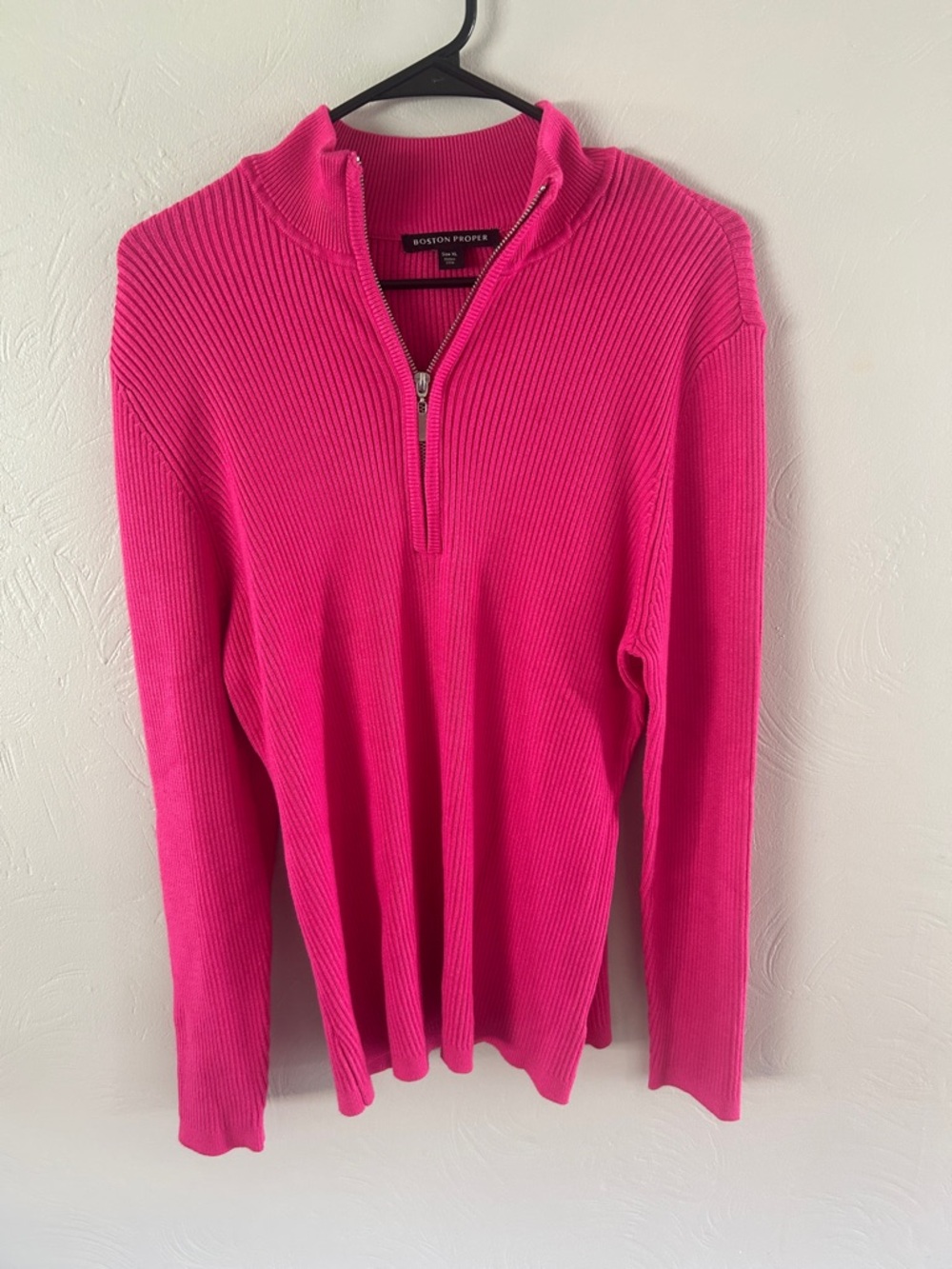 Boston Proper Pink Ribbed Sweater